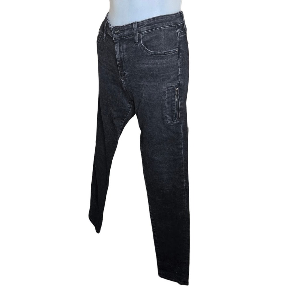 AG Adriano Goldschmied Womens Edgy Skinny Jeans‎ Size 29R Taxi Zip Black Moto